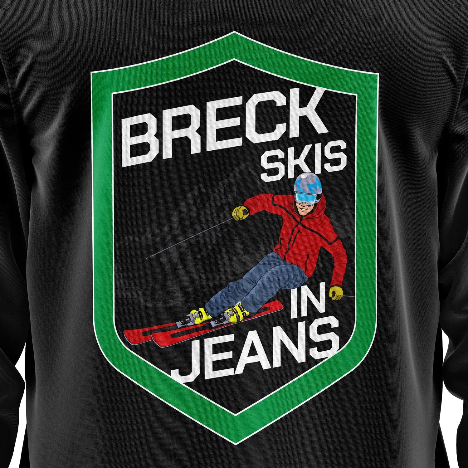 BRECK SKIS IN JEANS